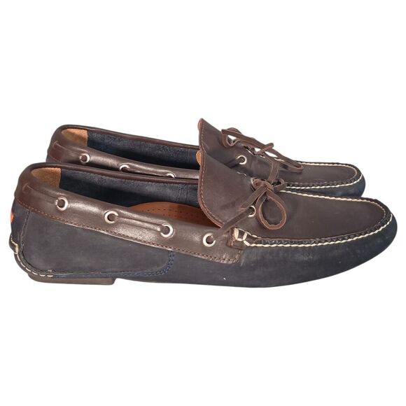 Peter Millar Brown Driver Loafer Moccasin Casual Shoe Mens 9 Brown Blue Leather main image 12